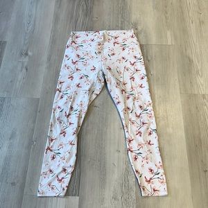 Soft and comfortable white floral fabletics leggings